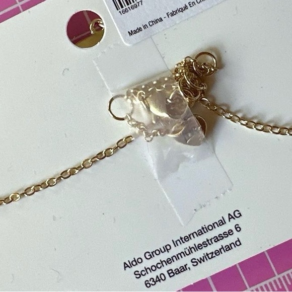 Aldo gold tone devil eye diamonds paved NECKLACE COLLIER 21” inches adjustable - Picture 4 of 4